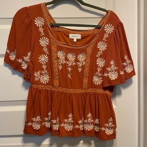 Bohme waterlilly bloom embroidered top